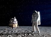 Astronaut on the Moon,artwork