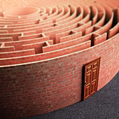 Labyrinth with a door,artwork