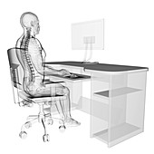 Person sitting with correct posture