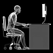Person sitting with incorrect posture