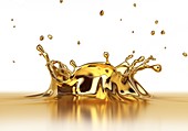 Gold liquid splashing,artwork