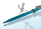 Pen with nano bug,artwork