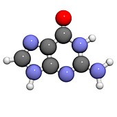 Guanine purine nucleobase molecule