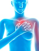 Human chest pain,illustration