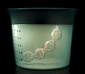 Flask containing DNA,illustration
