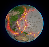 Tectonic plates,illustration