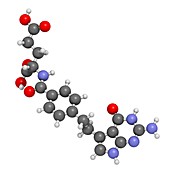 Pemetrexed lung cancer drug molecule