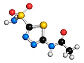 Acetazolamide diuretic drug molecule