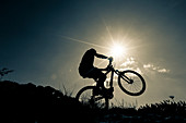 Cyclist on bike,silhouette