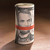 Dollar bills rolled up,illustration