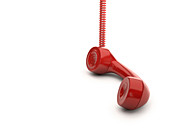 Red telephone handset,illustration