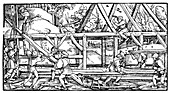 Medieval builders,illustration