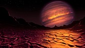 Artwork of brown dwarf seen from a planet