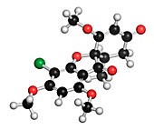 Griseofulvin antimycotic drug molecule