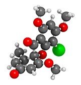 Griseofulvin antimycotic drug molecule