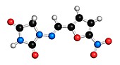 Nitrofurantoin antibiotic drug molecule