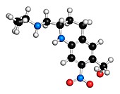 Oxamniquine anthelmintic drug molecule