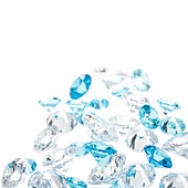 Diamonds and aquamarine gemstones