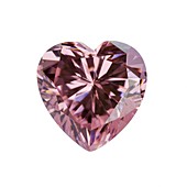 Pink gemstone in the shape of heart