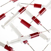 Blood samples in syringes