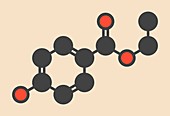 Ethyl paraben preservative molecule