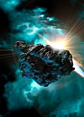 Asteroid in outer space,illustration