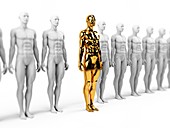 Gold and white human models,Illustration