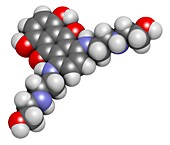 Mitoxantrone cancer drug molecule