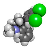 Sertraline antidepressant drug molecule