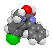 Temazepam benzodiazepine drug molecule
