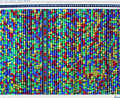 Computer screen display of DNA sequencing pattern