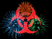 Biohazard symbol and viruses