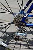 Rear-wheel gear mechanism on bicycle