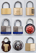 Assortment of padlocks