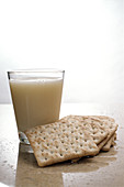 GM soya milk and biscuits