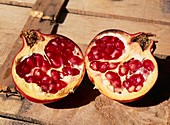 Pomegranate fruit cut open
