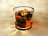 Glass of whiskey,computer artwork