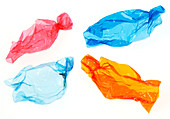 Empty sweet wrappers