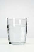 Glass of sparkling mineral water