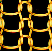 Light micrograph of a piece of nylon stocking