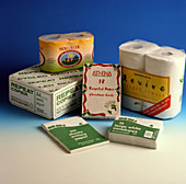Selection of recycled-paper products