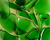 Green broken glass