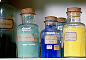 Paint pigment samples used in forgery detection