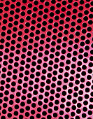 Close-up of a sheet of perforated zinc
