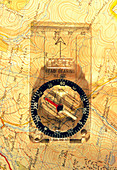 Silva compass on an Ordnance Survey map