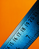 Steel ruler with inch and centimetre graduations