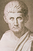 Engraving after bust of Aristotle