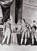 Napoleon Bonaparte inspecting beet sugar loaves