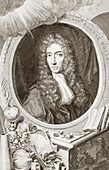 Engraving of Robert Boyle,British chemist