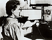 Marie Curie measuring radioactivity in 1897-1899